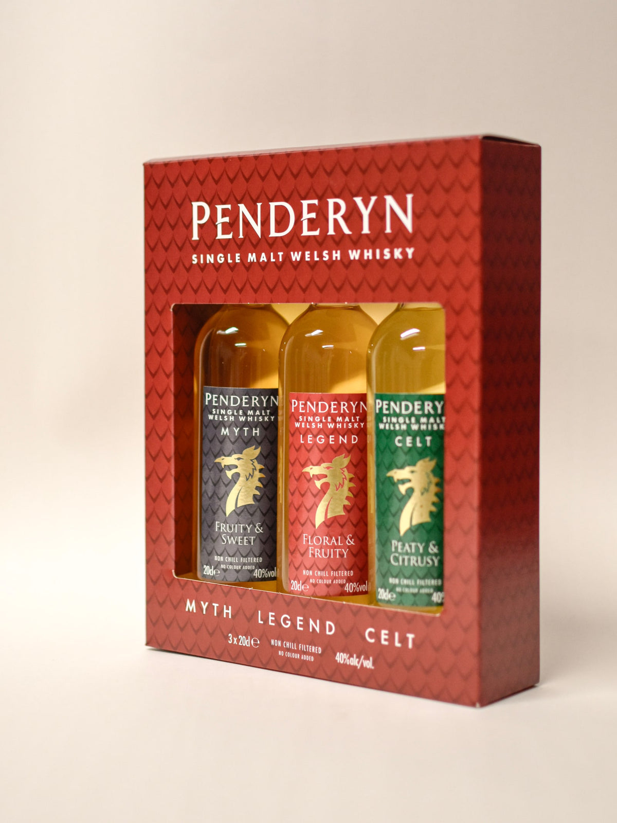 Penderyn Dragon Gift Pack, 3 x 20cl