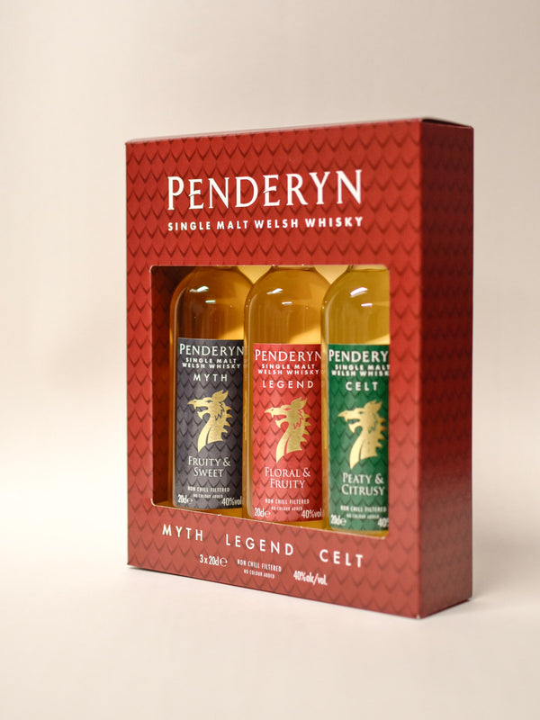 Penderyn Dragon Gift Pack, 3 x 20cl